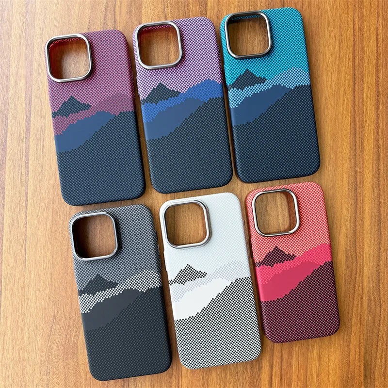 Carbon Fibre Relief Magnetic Case for iPhone 16 15 17 Pro Max Magnets Charging Thin Light Shell Camera Alloy Frame Phone Shields