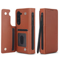 for Samsung Galaxy Z Fold 5/4/3 Phone Case,【RFID Blocking】for Women Men with Card Holder Leather Protective Cover for Z Fold 5