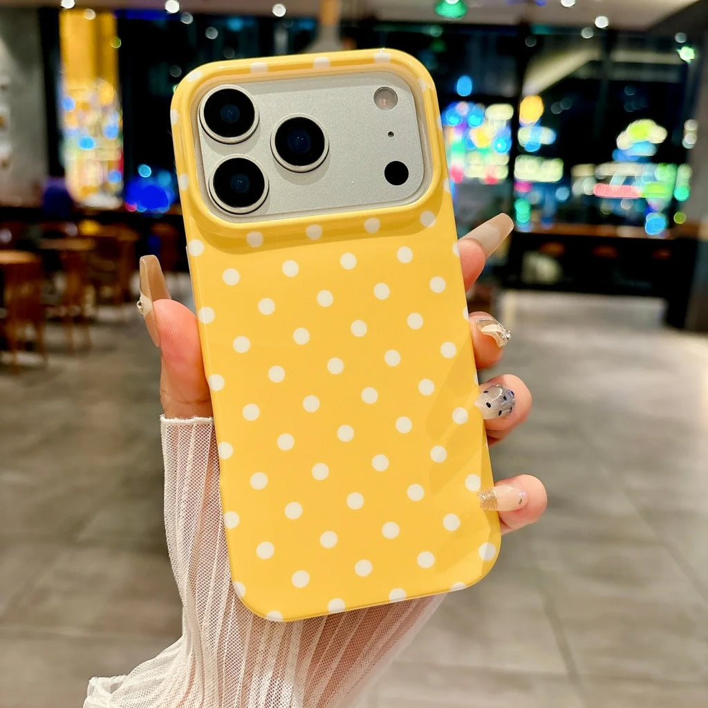 Korea Colorful Polka Dot Pattern Phone Case For iPhone 17 Air 16 15 14 13 Pro Max Circular Wave Point Shockproof Bumper Cover
