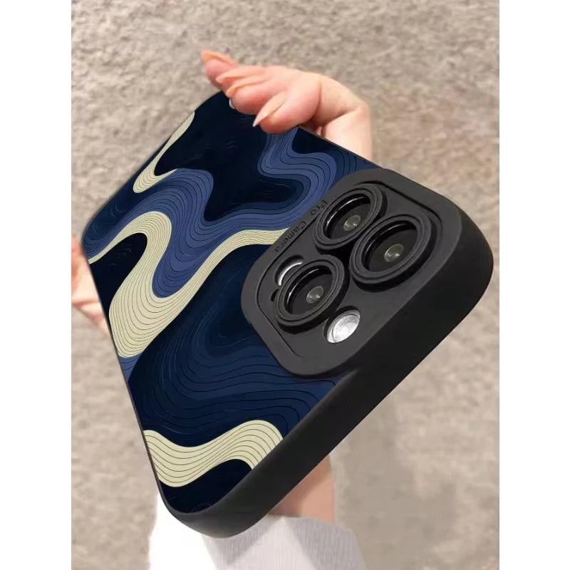 Abstract Painted Pattern Phone Case For iPhone 17 16 Pro Max 15 14 Plus 11 12 Mini 13 Pro Max X XR XS Max 17 Air Soft Cover