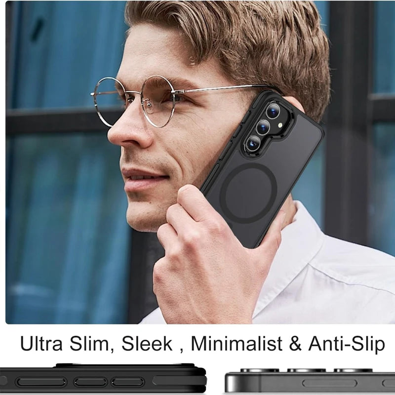 UYUXIO Magnetic Stand Phone Case for Samsung Galaxy S26 A05 A06 A16 A26 A35 A36 A55 A56 S25 S23 S22 Ultra Cover with Kickstand
