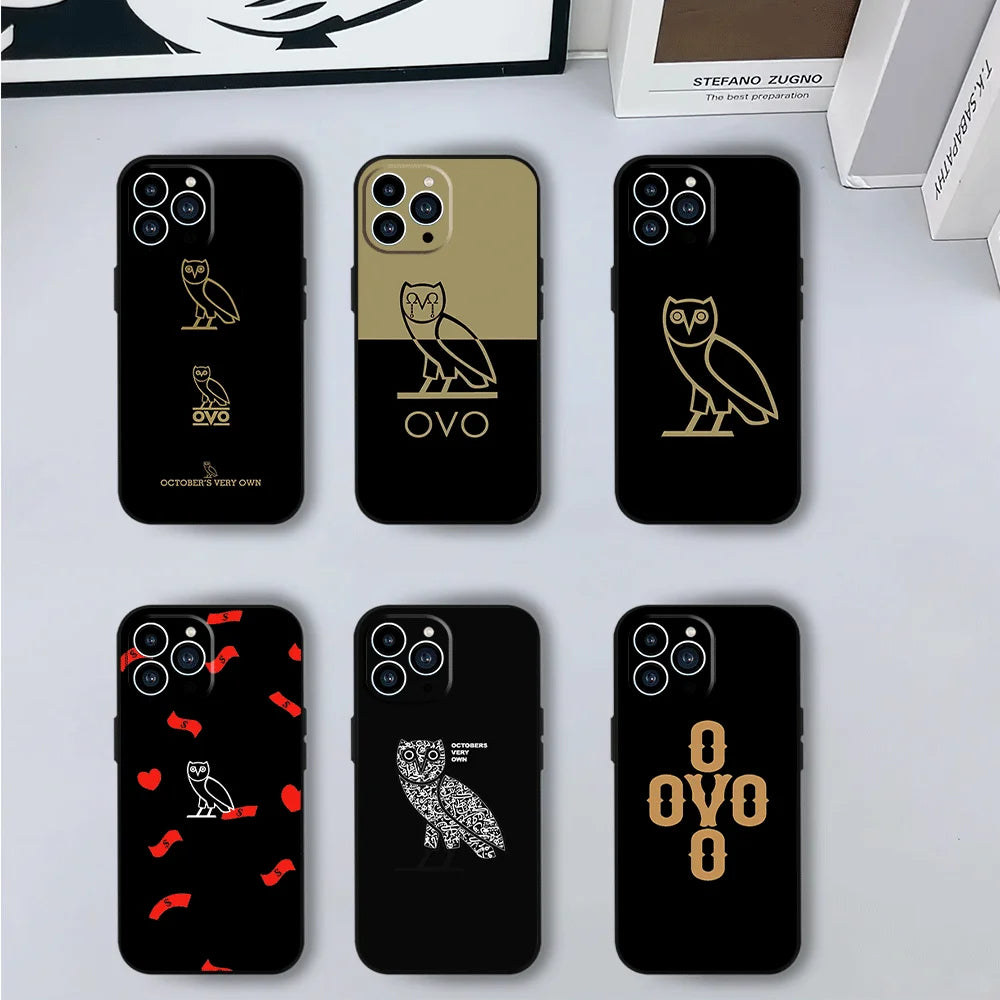Rapper Drake O-OvO OWL Phone Case For iPhone 17 16 15 11 12 14 13 Pro Max Mini XS XR 7 Plus 17E Shockproof Silicone Cover Fundas