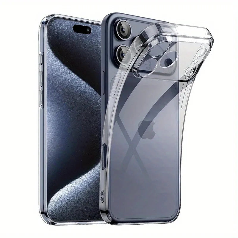 Ultra Thin Clear Phone Case For iPhone 17 16 Pro Max 17Pro Soft Silicone Transparent Cases For iPhone 15 14 13 17 Pro Max Cover