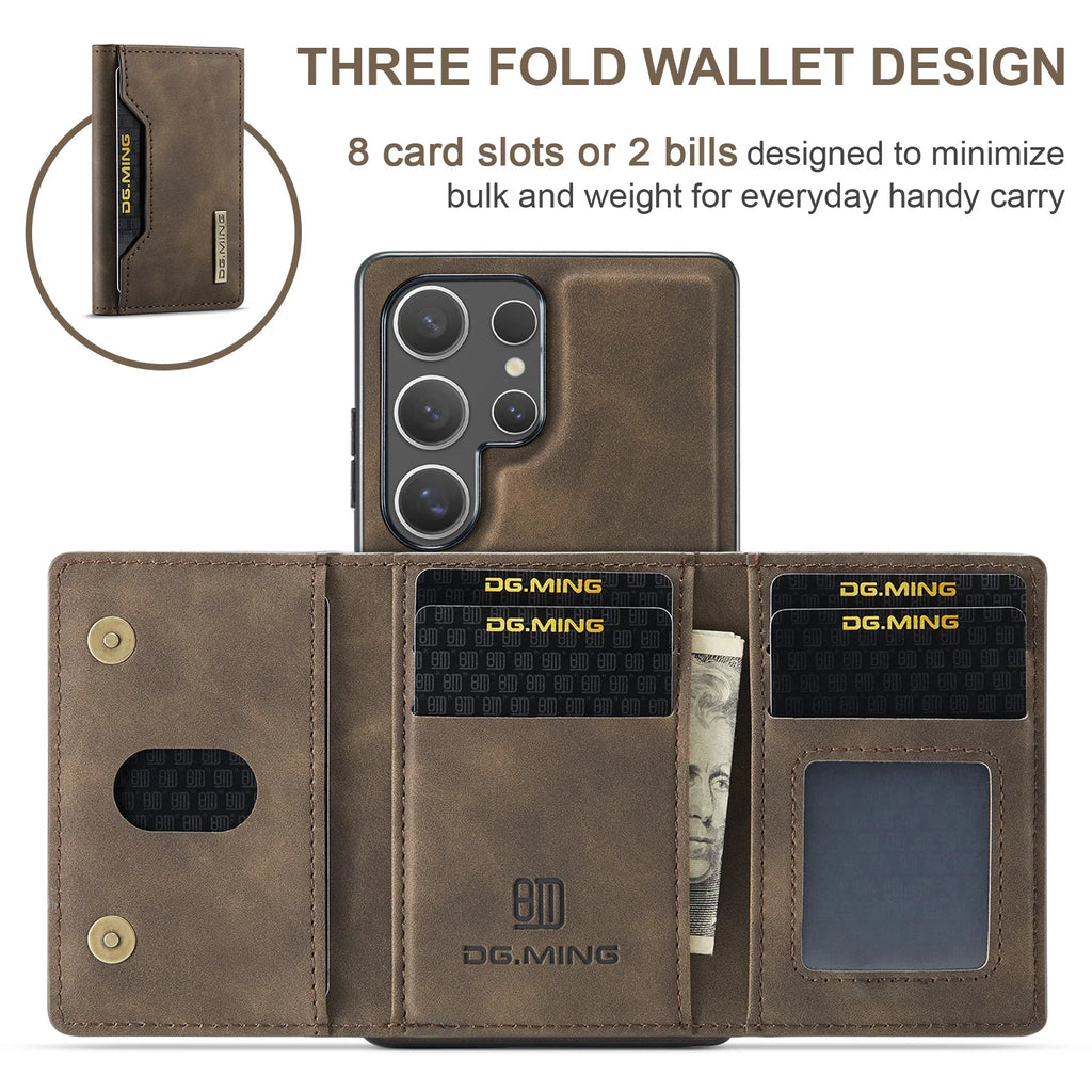 2 In 1 Case For Samsung Galaxy S26 S25 S24 S23 S22 Ultra S25 Edge A56 A36 A55 Wallet Magnetic Leather Card Holder Pocket Cover