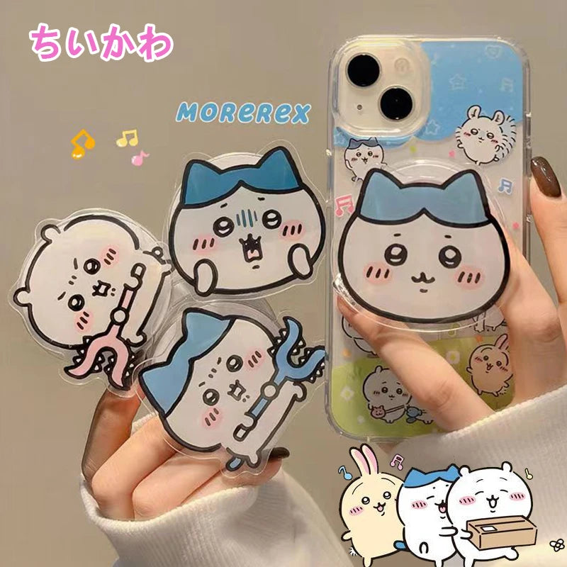 yiji Cartoon Mobile Phone Holder Magnetic ハチワレ うさぎ for IPhone Wireless Charging Box Holder Cute Decoration