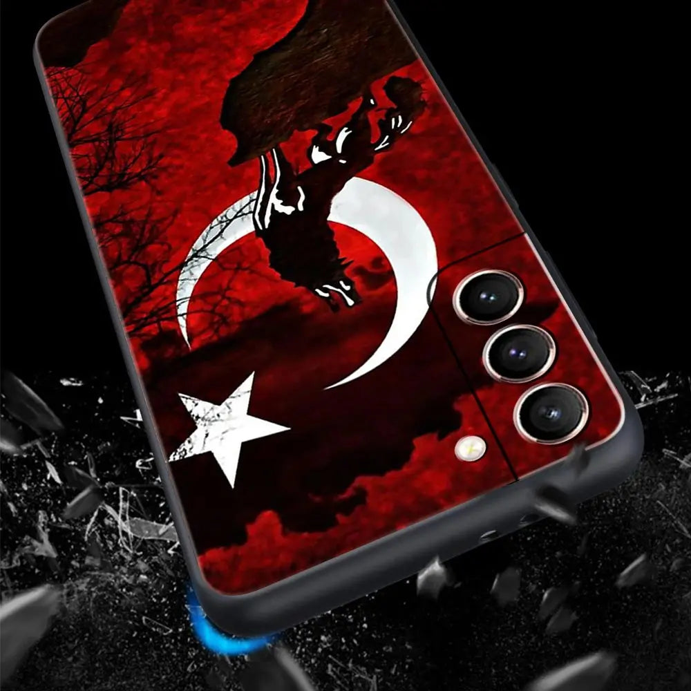 Phone Case Cover for Samsung Galaxy S26 S25 S24 S23 S22 S20 S21 FE Ultra S25Edge Plus 5G Soft TPU Capas Turkey Flag Fundas Bags