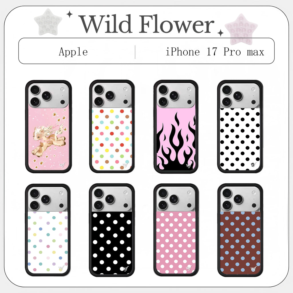 Fashion Red Polka Dot 3D Wildflower Phone Case For iPhone 17 Pro 16 15 14 Pro Max Back Cover with Chain Cute Protective Cases