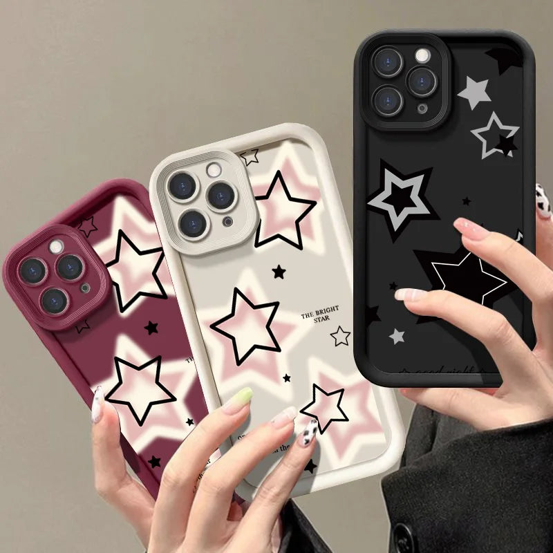 Five-pointed Star Case For Motorola Moto Edge 70 50 Pro 60 Fusion Stylus 40 Neo G84 G85 G54 G75 G05 G34 G56 G86 Silicone Cover