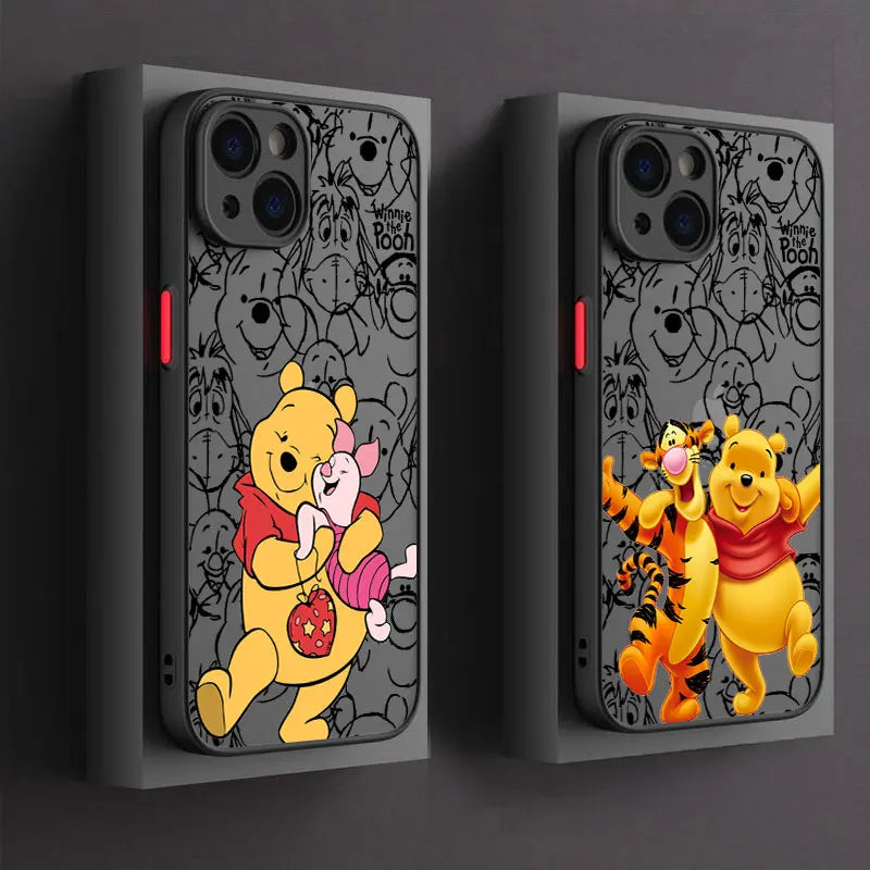 Lovely Winnie The Pooh Piglet Phone Case For iPhone 17 16 15 Pro Max Case 14 13 12 11 Pro Max 16e 17e Air XS XR X 7 8 Plus Cover