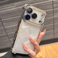Luxury Buffer Impact Shockproof Plating Transparent Phone Case For iPhone 17 16 15 14 13 12 11 Pro Max Plus Air Clear Back Cover
