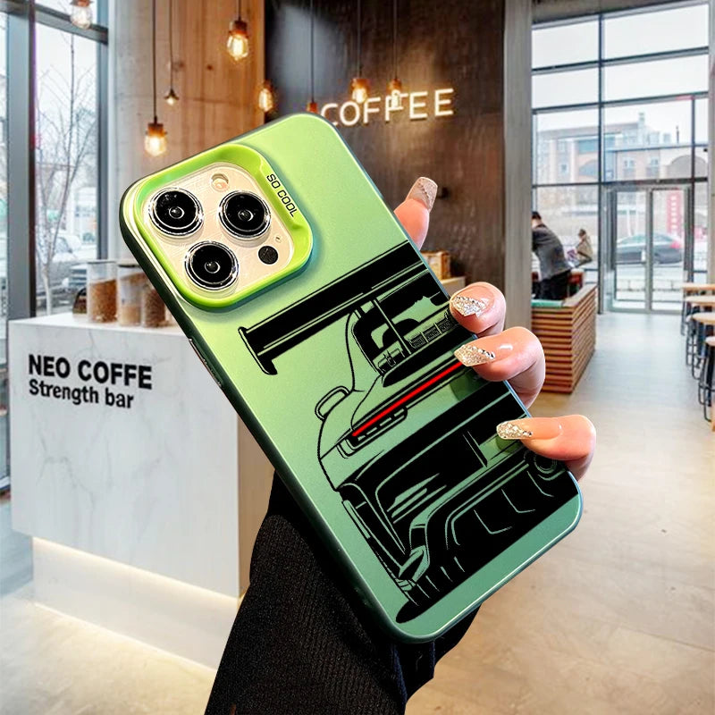 GT3 Car Phone Case for iPhone 17 AIR 16 15 14 13 Pro 12 11 Pro Xs X XR Max Laser Hard PC+TPU Cases Back Cover-S790P1