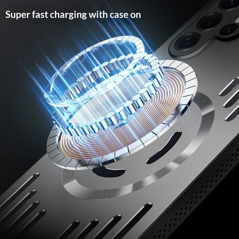 All-round Metal Magnetic Heat dissipation Case For Samsung S26 S25 Ultra Plus S25 Edge True Lens Full Coverage Protection Cover