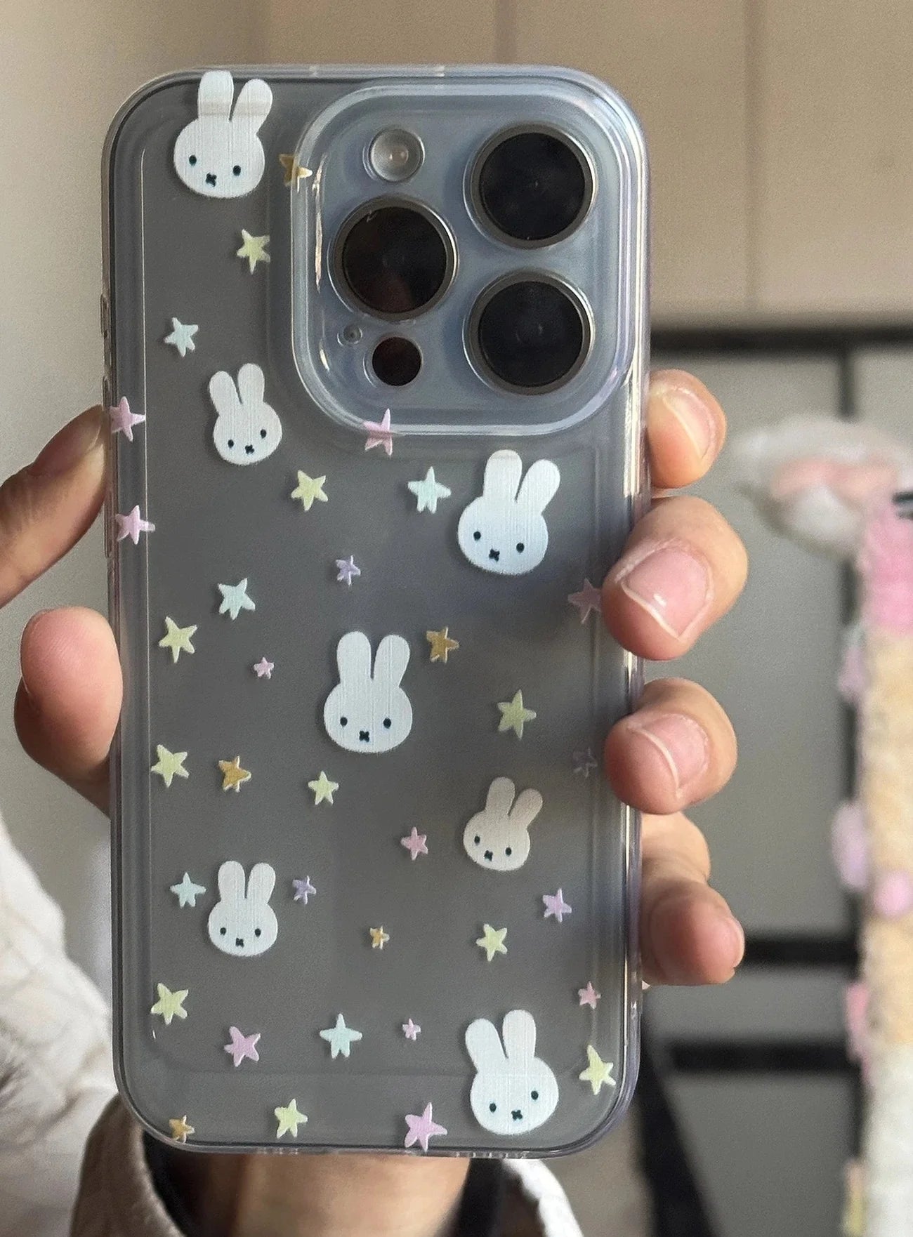 Luxury Cute full screen colorful star Miffy Phone Case For iPhone 11 12 13 14 15 16 17 Pro Max Plus Lovely cartoon Miffy Cover﻿﻿