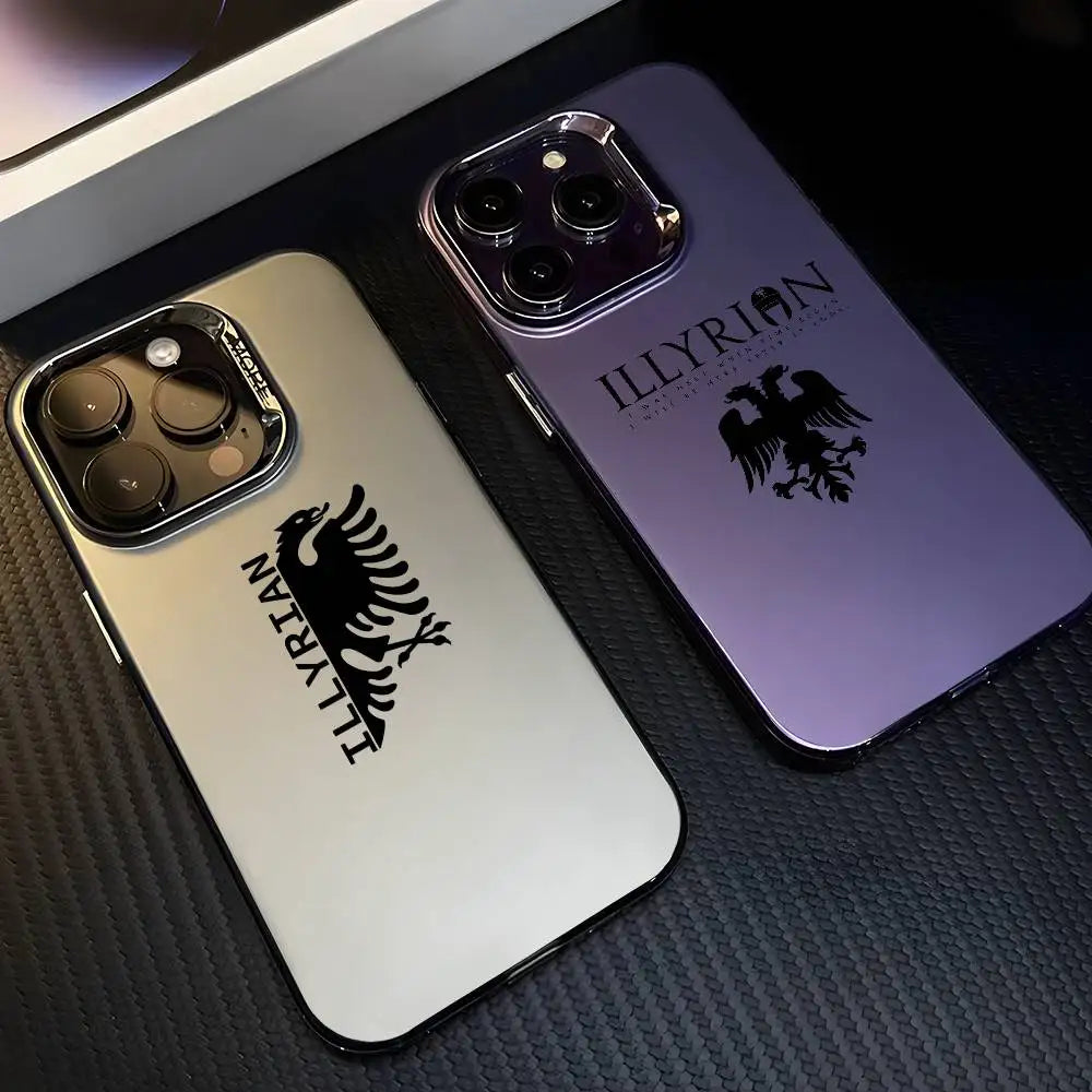 Albania Flag Eagle Logo Phone Case For IPhone 17 16 15 14 13 12 11 Pro Max Air Multicolor Matte Laser Metallic Aurora Funda