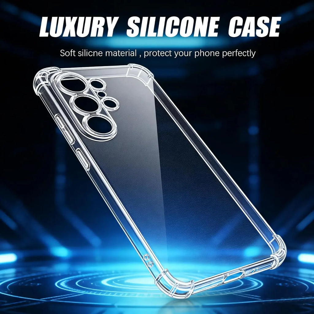 For Samsung Galaxy S26 S25 S24 S23 S22 S21 S20 FE Note20 Ultra 10 9 8 S10 S9 S8 Plus Shockproof Silicone Clear Case Airbag Cover