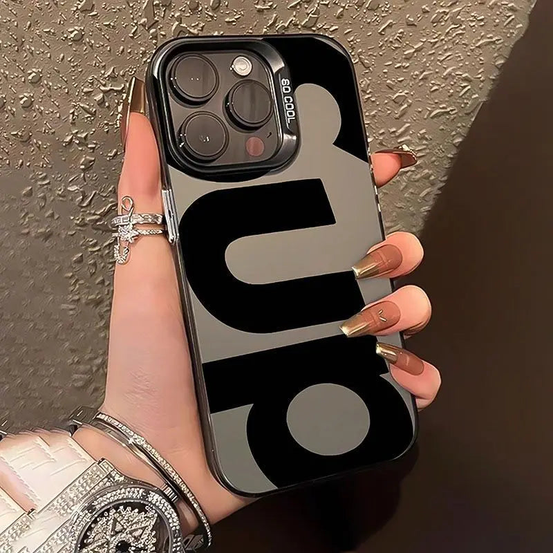 Cool Letter Patterns Phone Case For IPhone 17 17E 16E 16 15 14 13 12 11 Pro Max 16 Plus Bumper Shockproof Hard Cover Cases