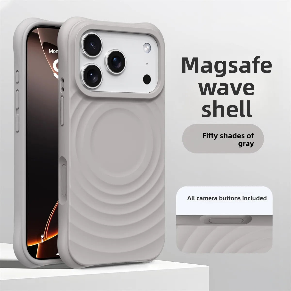 Water Ripple Silicone For Magsafe Wireless Charge Magnetic Phone Case For iPhone Air 17 16 15 14  Pro Max Soft Shockproof Cover