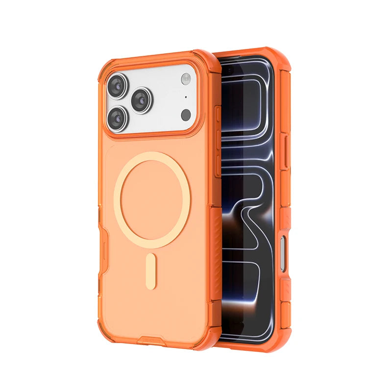 Four-corner anti-fall Heat dissipation Magnetic Phone Case For iPhone 17 Air 16 15 14 Plus 13 Pro Max For Magsafe Bumper Cover﻿