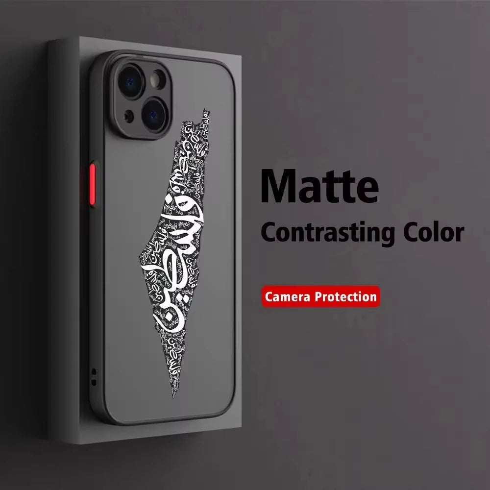 Palestine Flag Map Passport Phone Case For iPhone 16 15 13 14 12 11 Pro Max Mini X XR XS 7 8 Plus SE Art Luxury Clear Soft Cover