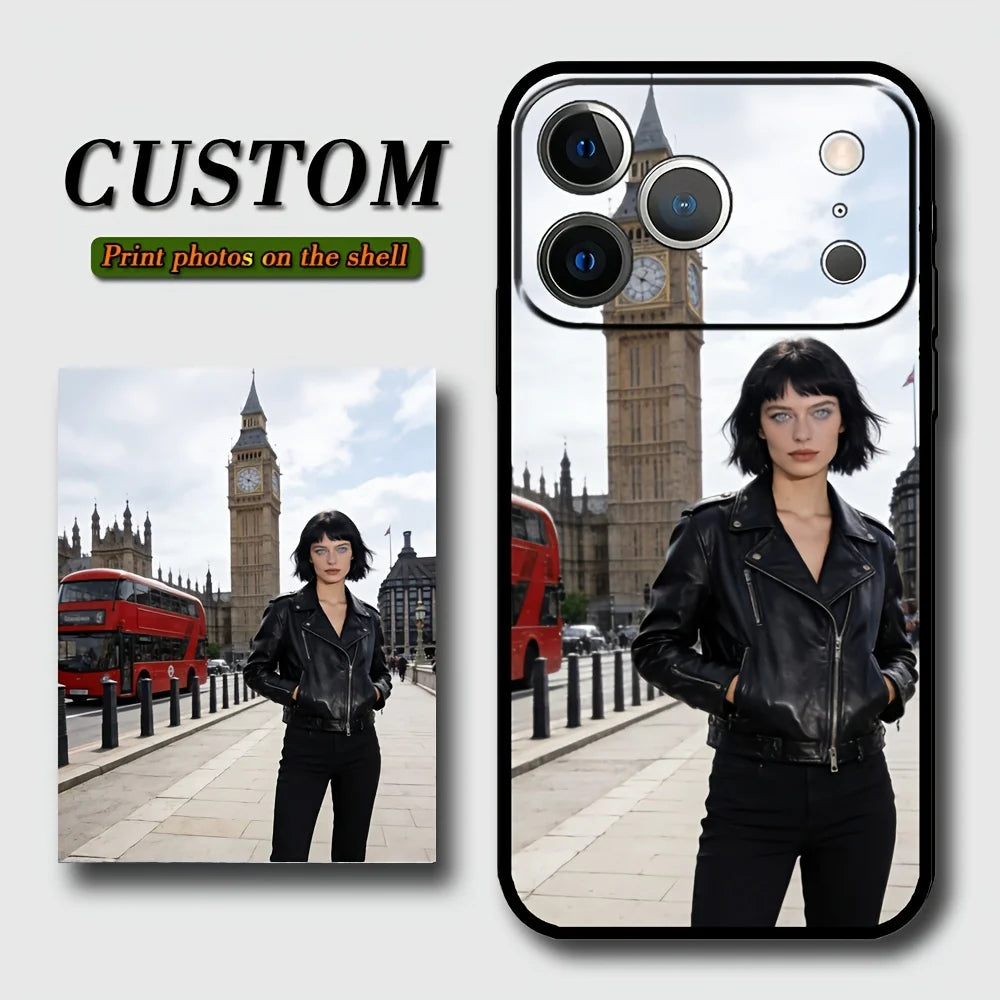 Custom Case for iPhone 17 Pro Max 16 15 14 Plus 12 13 Mini 17Air 16E XR 7 8 SE 2020 2022 X XS Black Soft Case