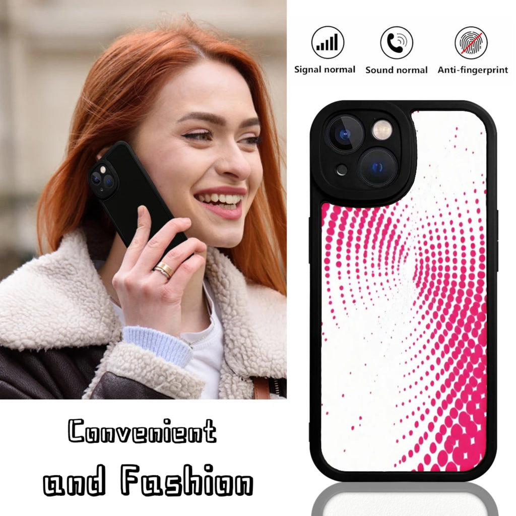 Phone Case With Pink Dot Pattern Design For Iphone X To Iphone 16 Pro Max Protective Cover For Daily Use And Fashion Style
