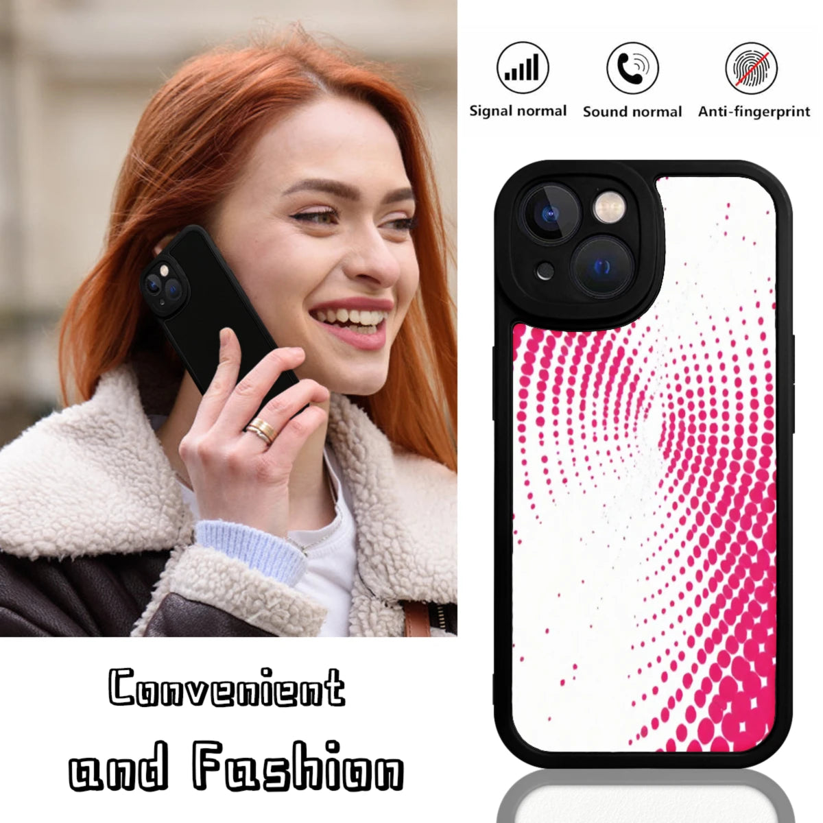 Phone Case With Pink Dot Pattern Design For Iphone X To Iphone 16 Pro Max Protective Cover For Daily Use And Fashion Style