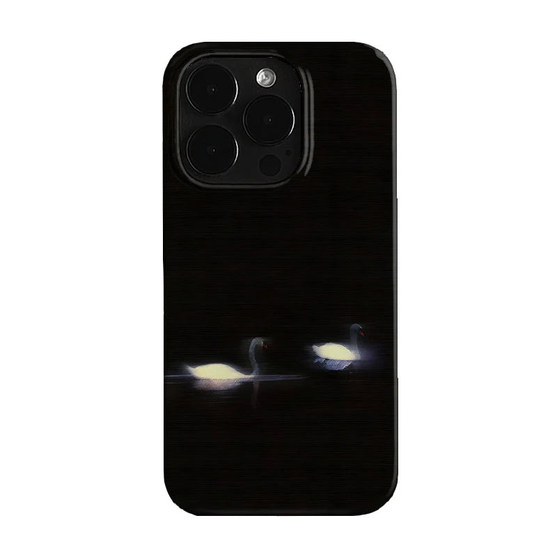 Advanced Luxury Swan Pattern Phone Case For iPhone 17 Air 16 Pro Max 15 14 Plus 13 12 Mini 11 Pro Shockproof Silicone Back Cover