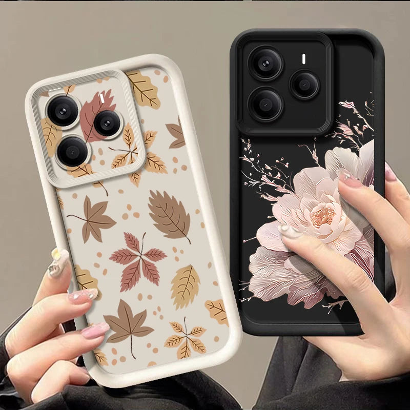 Pink Flowers Patterned TPU Phone Case For Xiaomi Redmi Note 15 14 13 Pro Plus Redmi Note 15 14 13 12 Pro 4G Soft Silicone Cover