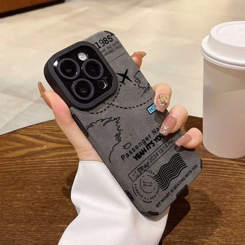 Airplane Flight Route Design Phone Case for iPhone 17 Air 16 15 14 13 12 11 Pro Max 7 Plus XS Max Shockproof Silicone Soft Cover