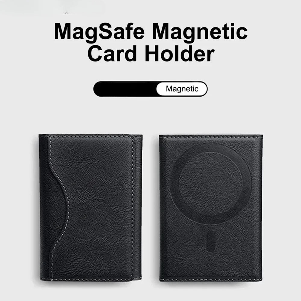 Strong Magnetic Folding Wallet Card Holder Leather Case for Magsafe IPhone 17 16 Pro Max Samsung S25 Ultra Mag Safe Stand Cover