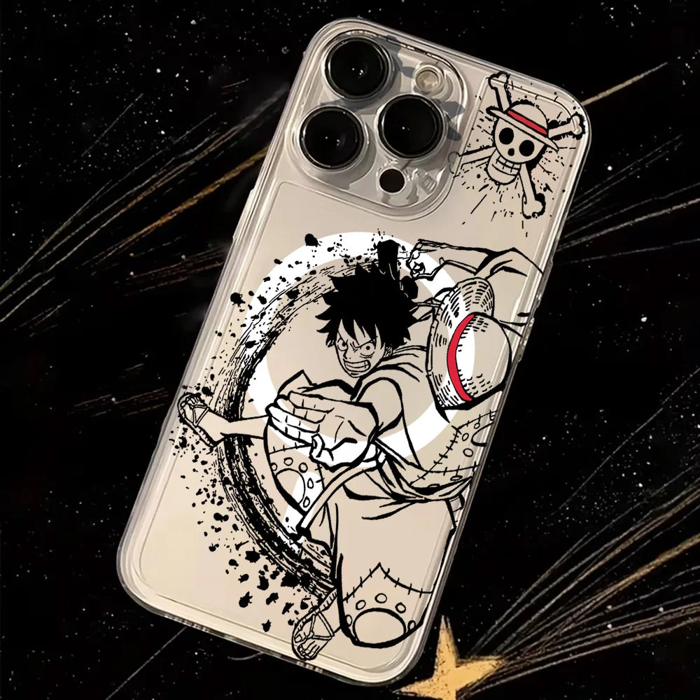 Anime Ones Pieces Luffys Magnetic Phone Case for Samsung Galaxy S25 S24 S23 S22 S21 S20 FE Edge Plus Ultra 5G Soft Clear TPU