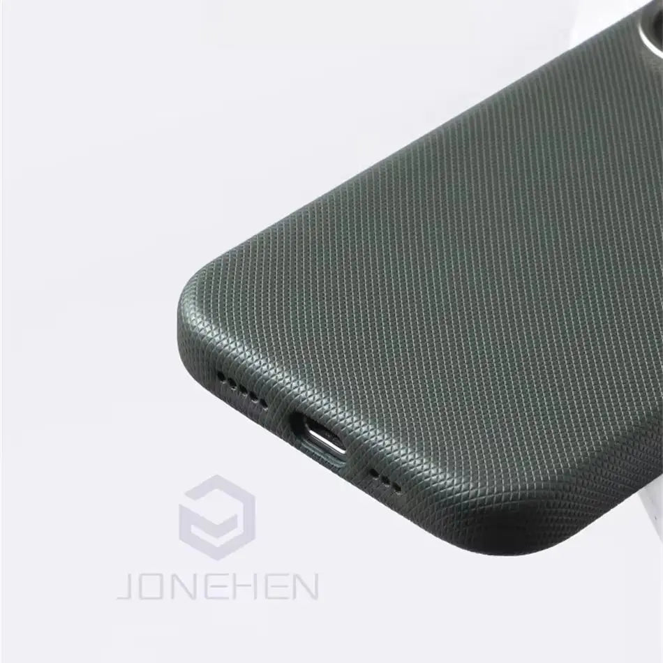 Luxury Diamonds Texture For Magsafe Leather Case For iPhone 13 14 15 16 17 Pro Max Alloy Lens Wireless Charge Accessories Cover