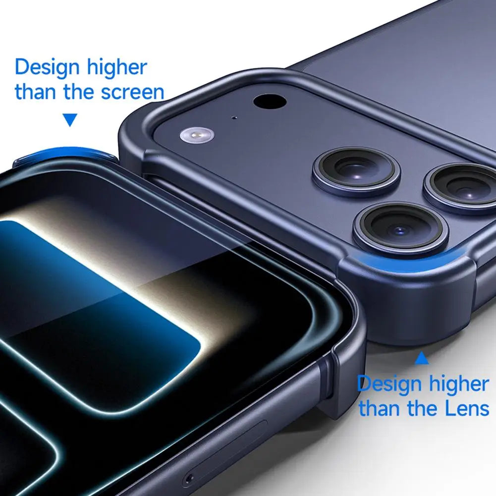 Luxury Aviation Aluminum Metal Case for iPhone 17 pro & pro Max Frameless Minimalist Borderless Bumper Cover