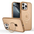 Metal Ring Stand Matte Magnetic Case for Magsafe iPhone 16 Pro Max 15 14 13 12 16 Pro Max Plus 15Pro Wireless Charge Cover