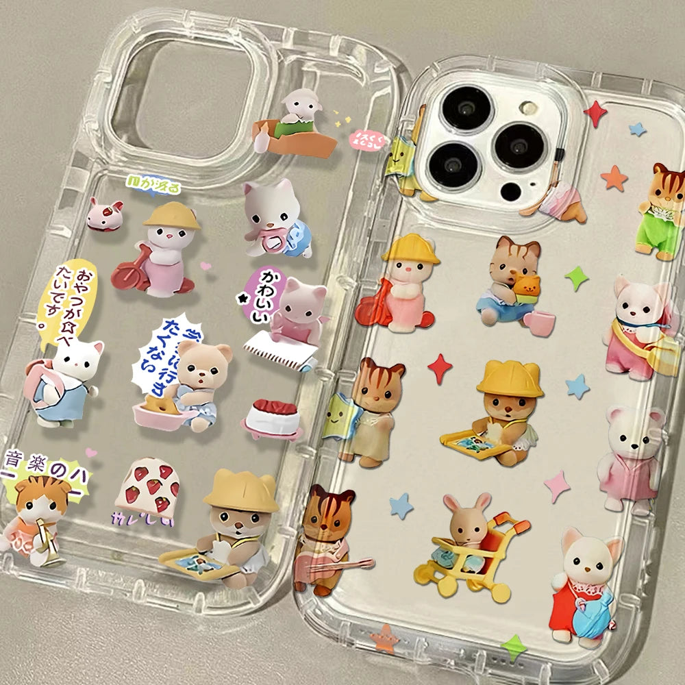 Clmj Vintage Bear Animals Luxury Clear Case for Samsung Galaxy S20 S20 S21 S21 S22 S23 S24 S25 Ultra Plus 5G Airbag Shockproof