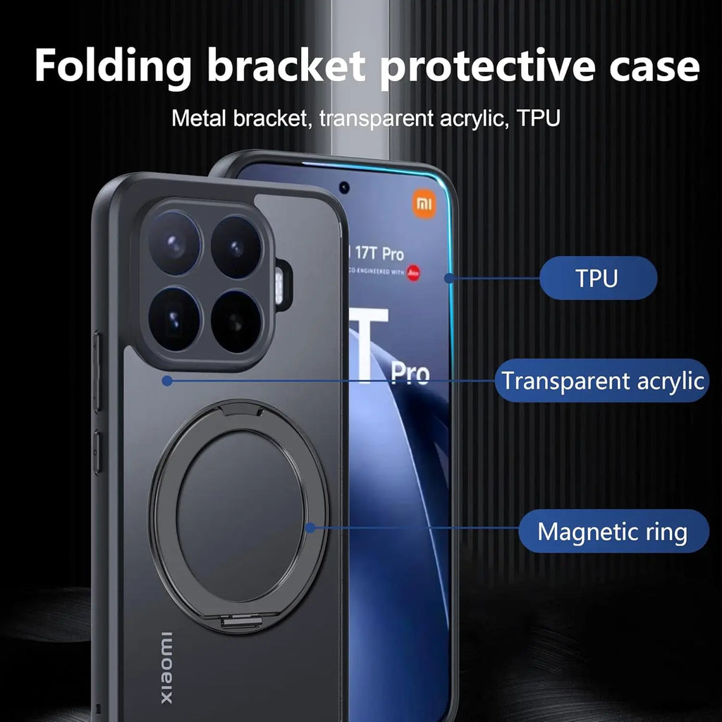 360° Rotating Kickstand Hard Magnetic Wireless Charging Shockproof Cover Case for Xiaomi 17T 17TPro Pro
