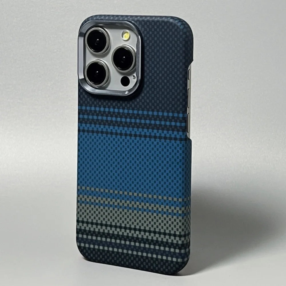 Magnetic Kevlar Texture High Quality Fiber For Magsafe Case For iPhone 17 16 15 14 13 Pro Max Metal Lens Frame Shockproof Cover