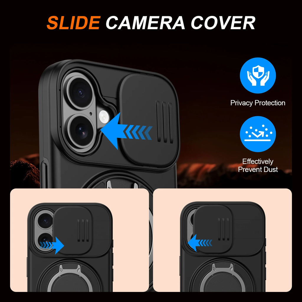 Shockproof Dual Layer Stand Holder Case for Iphone 17 Pro Max 16 Pro Iphone17 Iphone16 Armor Accessories Back Cover