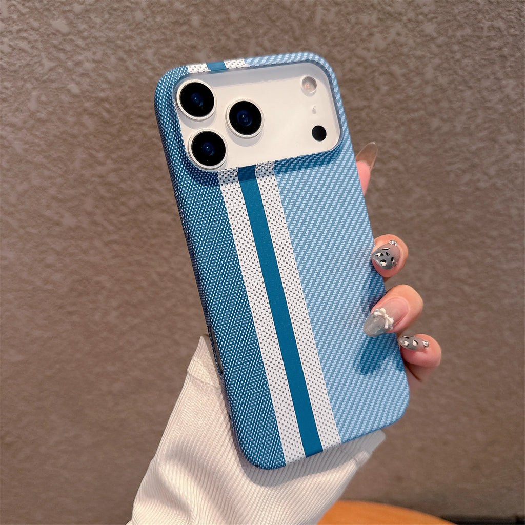 Luxury Ultra Thin Carbon Fiber Kevlar Texture Case For iPhone 17 Air 16 15 14 Plus 13 12 Pro Max Full Frame Bumper Hard PC Cover