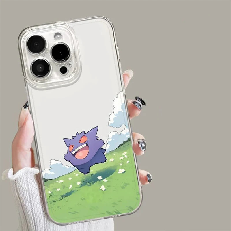 Fashion Cute P-Pokemon Pikachu Phone Case For iPhone 17 16 15 14 13 12 11 Pro Max XR XS MAX 7 8 PLUS MINI Y2K Transparent Cover