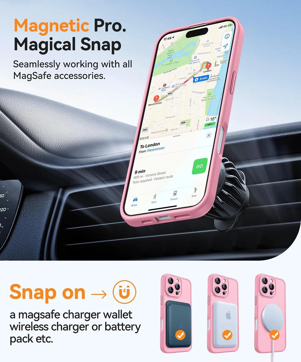 Luxury Transparent Candy Color Matte Hybrid Hard Case For iPhone 17 Air 15 14 13 11 12 16 Pro Max Plus Soft Magnetic For Magsafe
