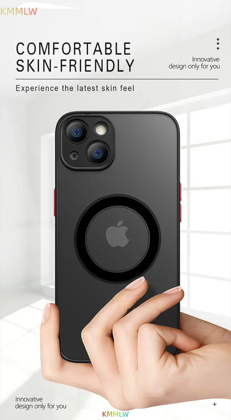 Matte Magnetic Case For iPhone 15 16 17 Pro Max 11 12 13 14 Pro 13mini 16e 14Plus 15Plus 16Plus Air Translucent Cover
