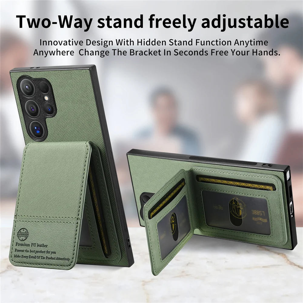 RFID-blocking Wallet with Card Holder Phone Case for Samsung S25 S26 Ultra S24 S23 S22 Plus S21 FE A17 A07 A37 A57 A36 A56 Cover