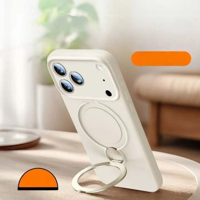 For iPhone Air 17 Pro Max Luxury Liquid Silicone Magsafe Magnetic Stand Phone Cover On 16 15 14 13 Bumper Protector Holder Case