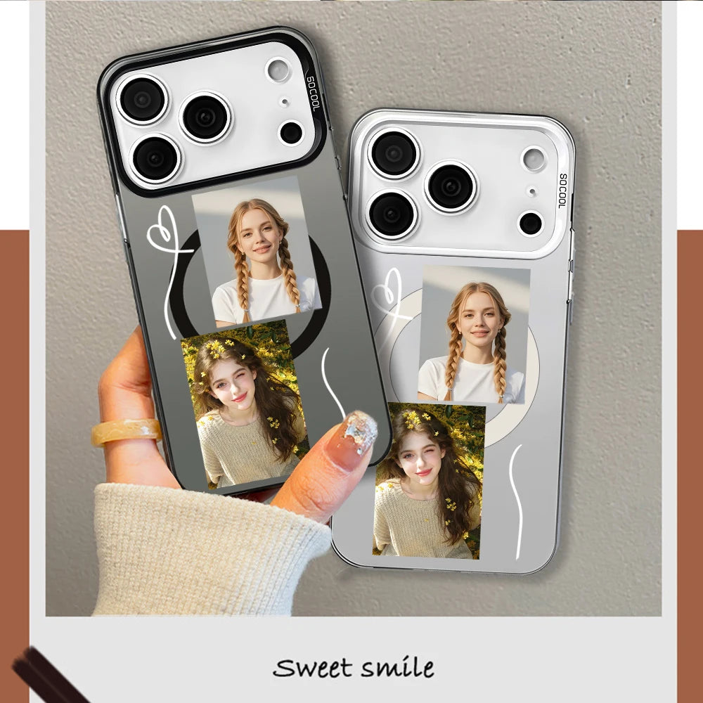 DIY Custom Photo Magnetic Phone Case For iPhone 17 16 15 14 13 12 11 Pro Max 7 8 Plus SE 2020 2022 XS XR 16e Protect Back Cover