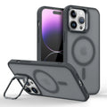 Magnetic Luxury Lens Metal Ring Stand Phone Case For iPhone 15 14 13 12 11 Pro Max Translucent For Magsafe Wireless Charge Cover