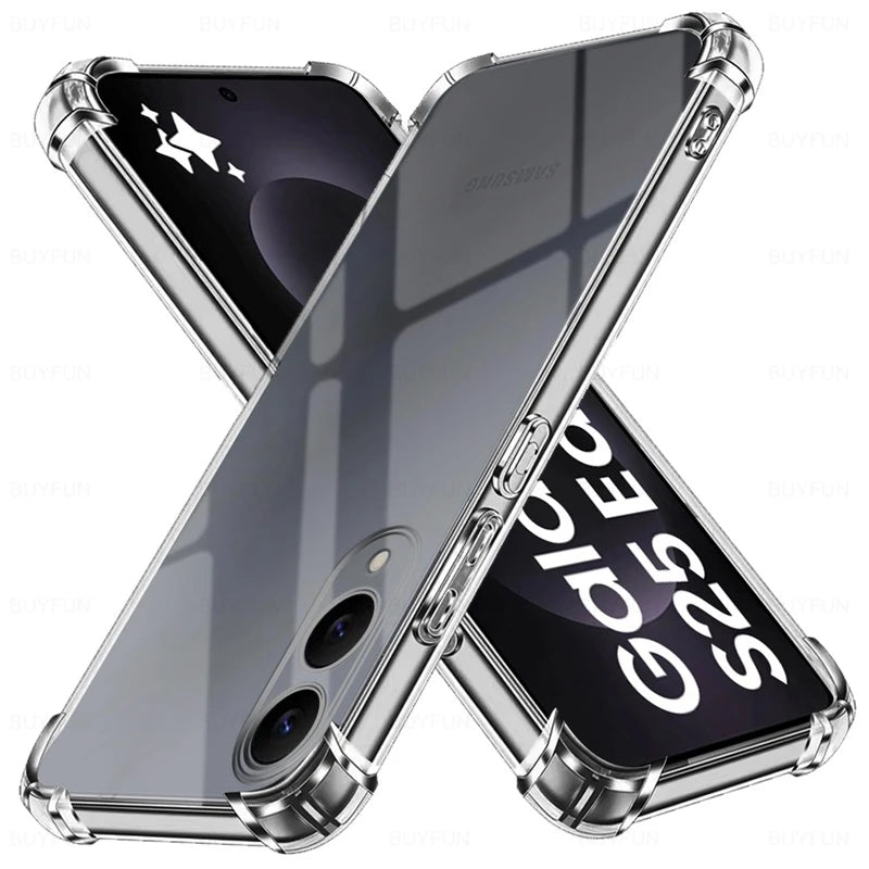 S 25 Edge 25Edge Case Anti-Yellowing Clear Crystal TPU Soft Cover For Samsung Galaxy S25 Edge S25Edge 5G Airbag Shockproof Coque