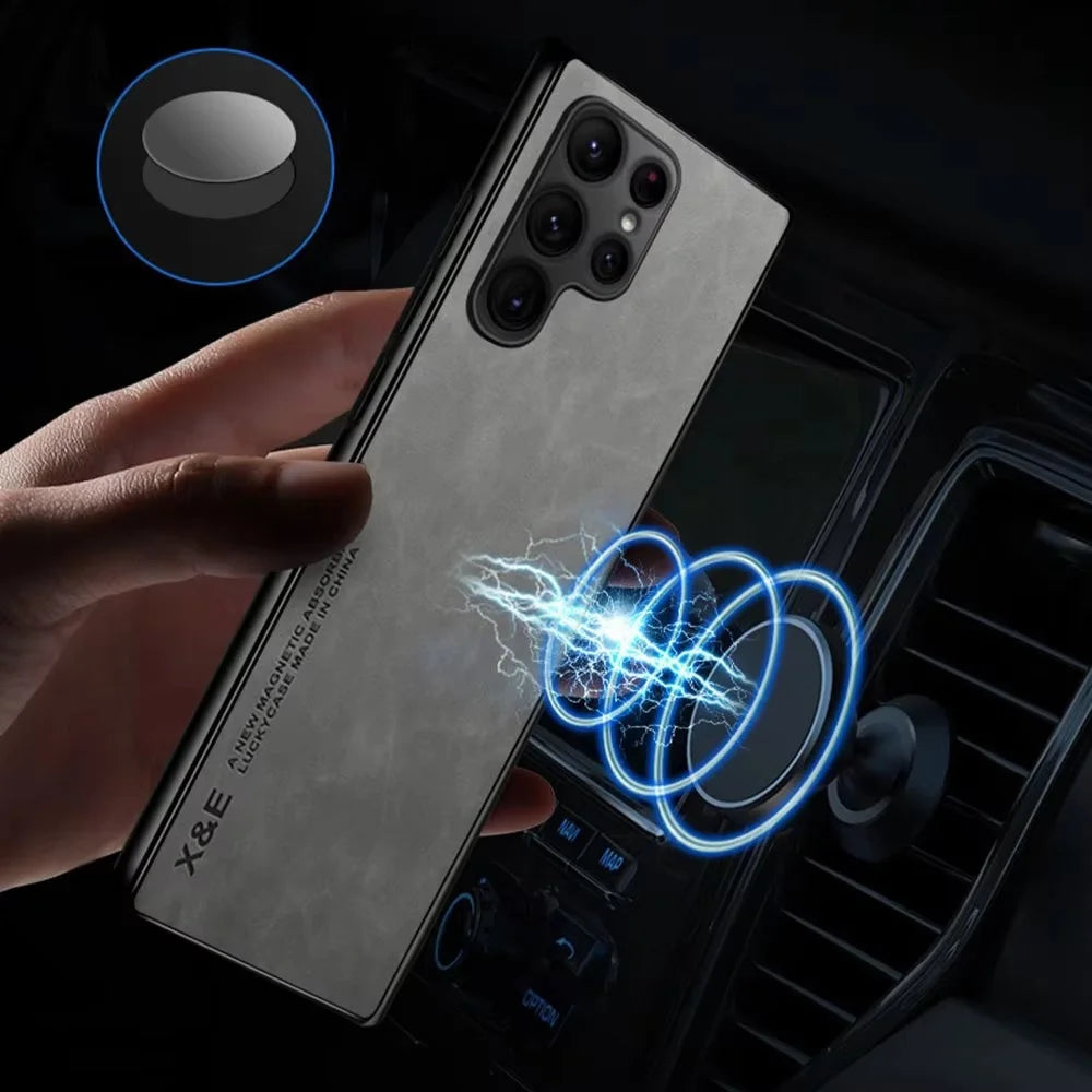 Magnetic Case For Samsung Galaxy S26 S25 Ultra S24 S23 S22 S21 S20 FE 5G Lite Note 20 10 Ultra Plus Leather Silicon Cover Funda