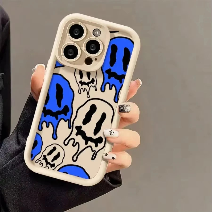 Funny Ghost Face Pattern Soft TPU Phone Case for iPhone 17 Air 16 15 14 Pro Max Plus 13 12 Mini 8 7 X Xs Back Cover