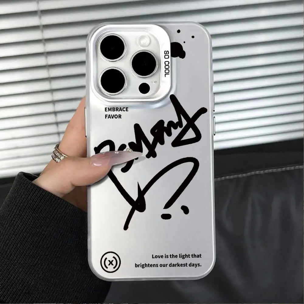 Case For Motorola Moto G84 5G G04 G14 G10 G20 G30 G04S G24 G34 G13 G23 G53 G22 E32S E22i Creative Design Silver IMD Phone Cover